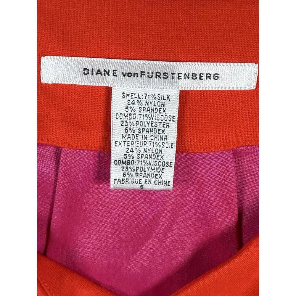 Diane von‎ Furstenberg Payne Sz 6 Red and Pink Floral Sleeveless Mini Dress
